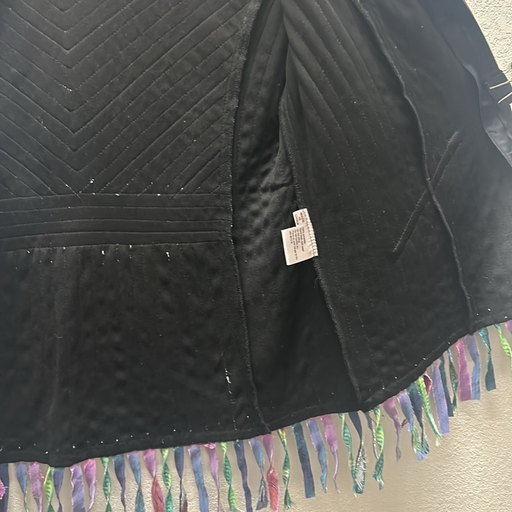 Chico's Multicolor Striped Fringe Jacket - Women's Blazer - Picture 9 of 12